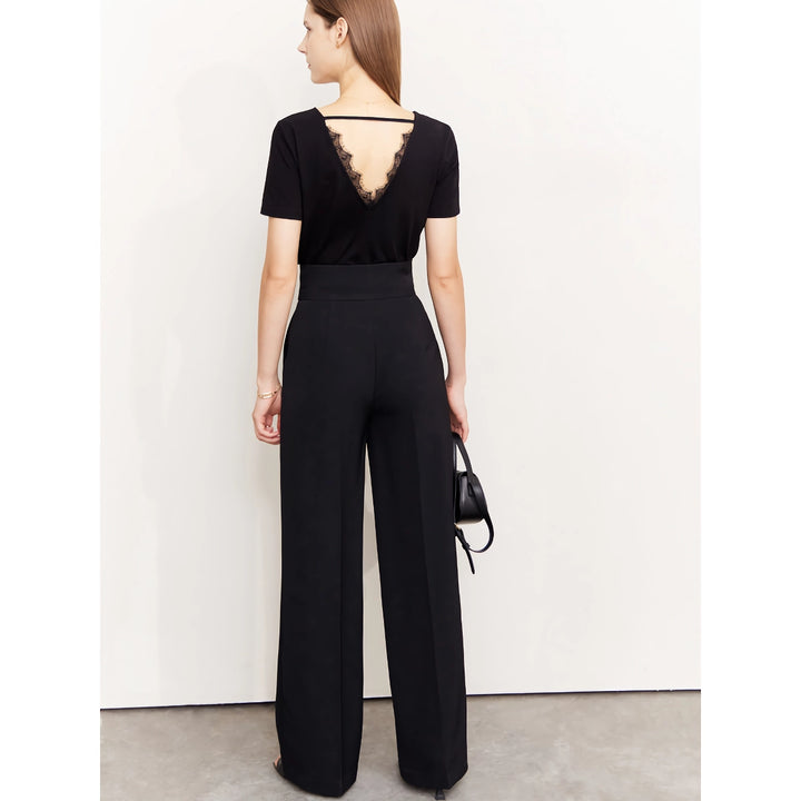 Minimalist High-Waisted Wide-Leg Women's Trousers