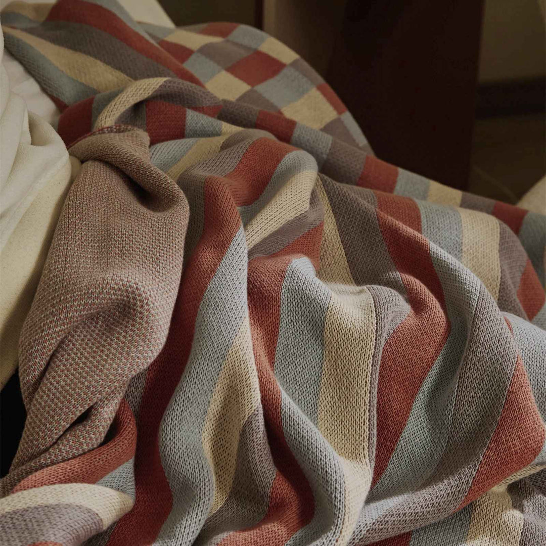 Elegant Colorful Stripe Plaid Blanket