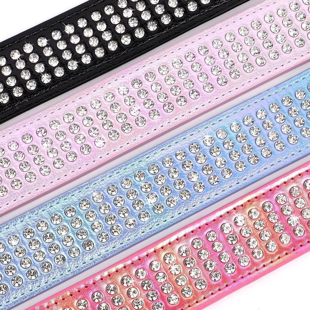 Bling Rhinestone Dog Collar for Medium and Large Dogs