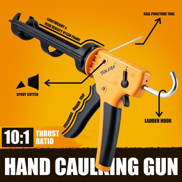 Non-Drip Caulking Gun with 12:1 Thrust Ratio