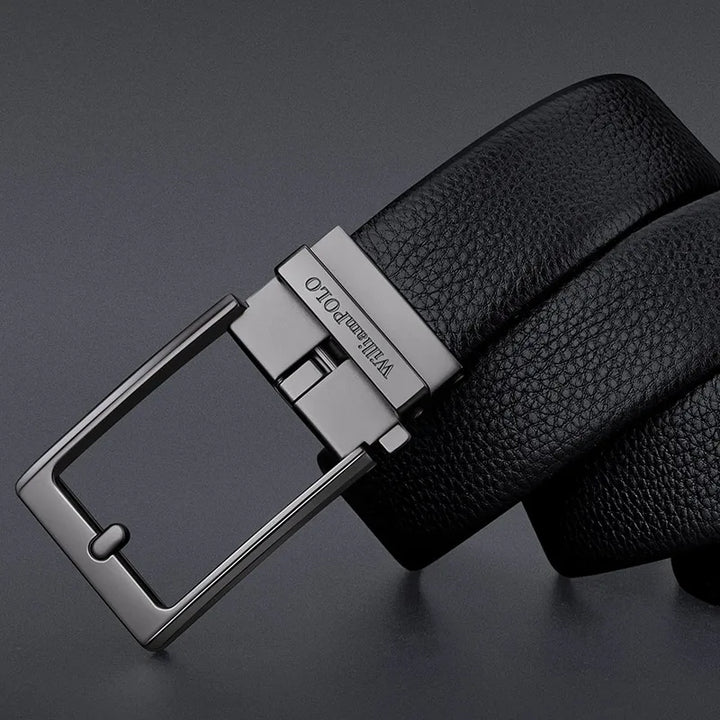 Luxury Designer Men's Leather Belt with Automatic Buckle – High-Quality Cowskin Strap