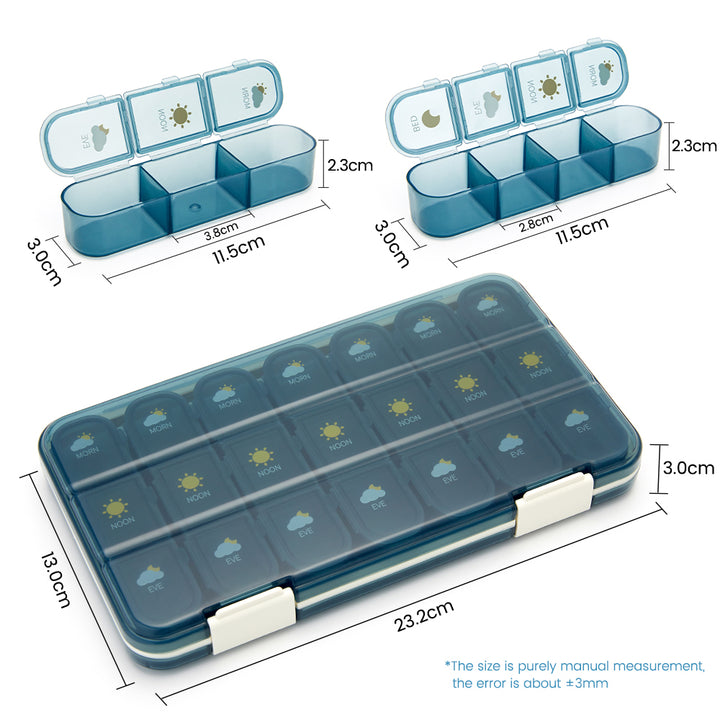 21/28 Grids Weekly Pill Box