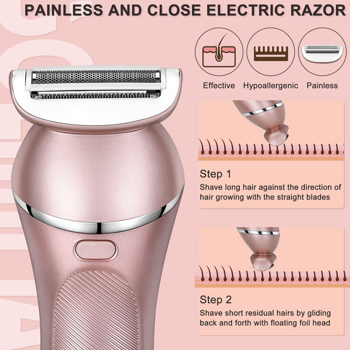 Electric Epilator 3-in-1 Hair Removal Shaver for Women