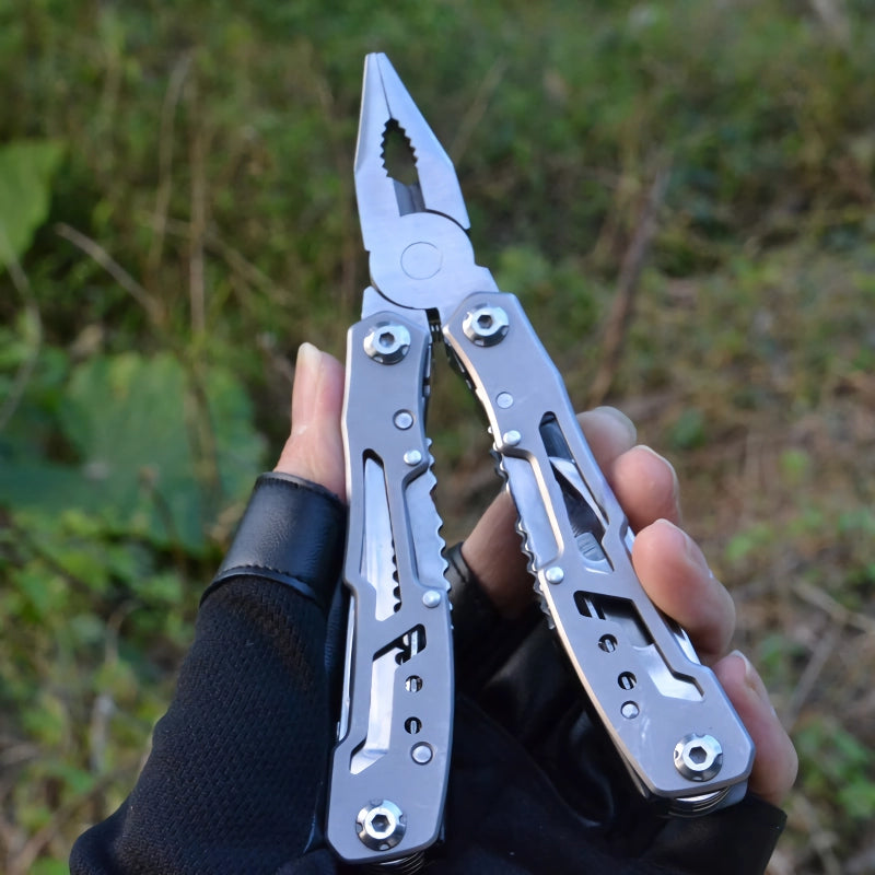 Compact Outdoor Multitool Folding Survival Knife & Pliers