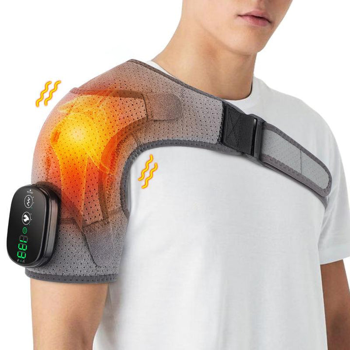 2-in-1 Electric Heating Shoulder Massager & Adjustable Heated Back Brace