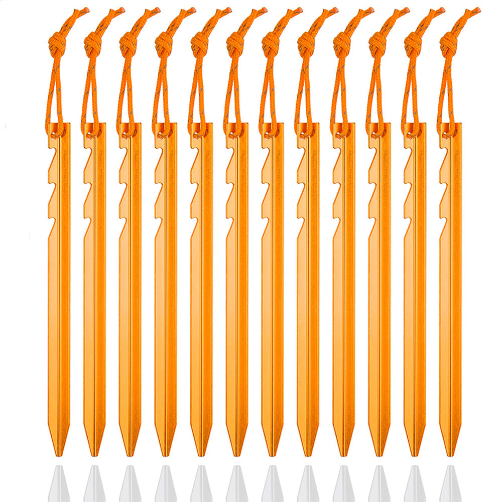 12-Pack Heavy Duty 7-Inch Aluminum Tent Stakes