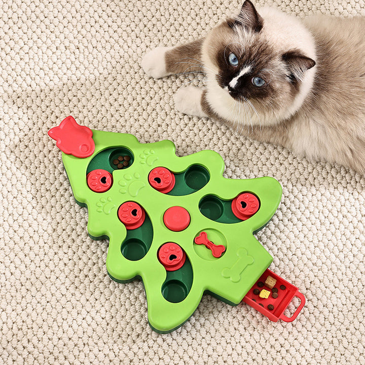 Interactive Christmas Tree Dog Puzzle Toy