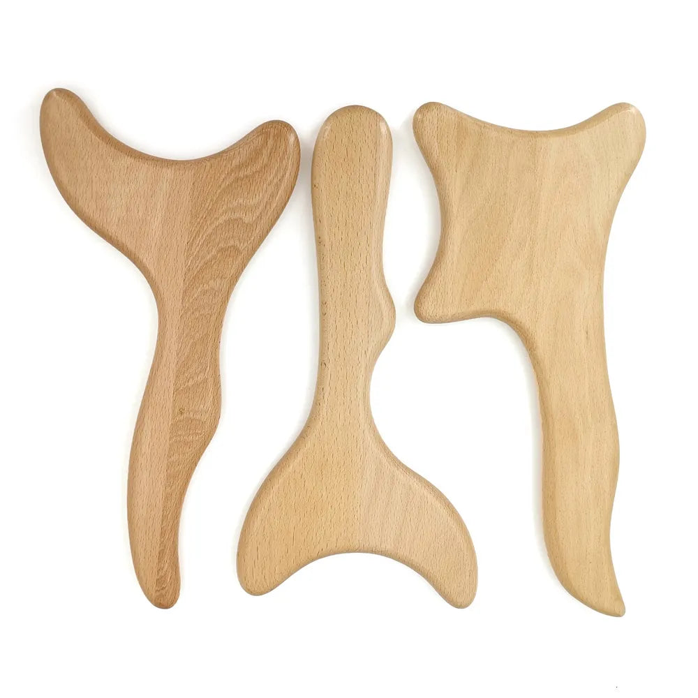 Wooden Anti-Cellulite Gua Sha Tool for Lymphatic Drainage and Muscle Pain Relief