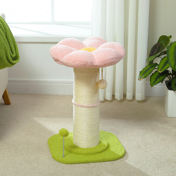 Small Cat Scratching Post with Sisal & Spring Ball Toy