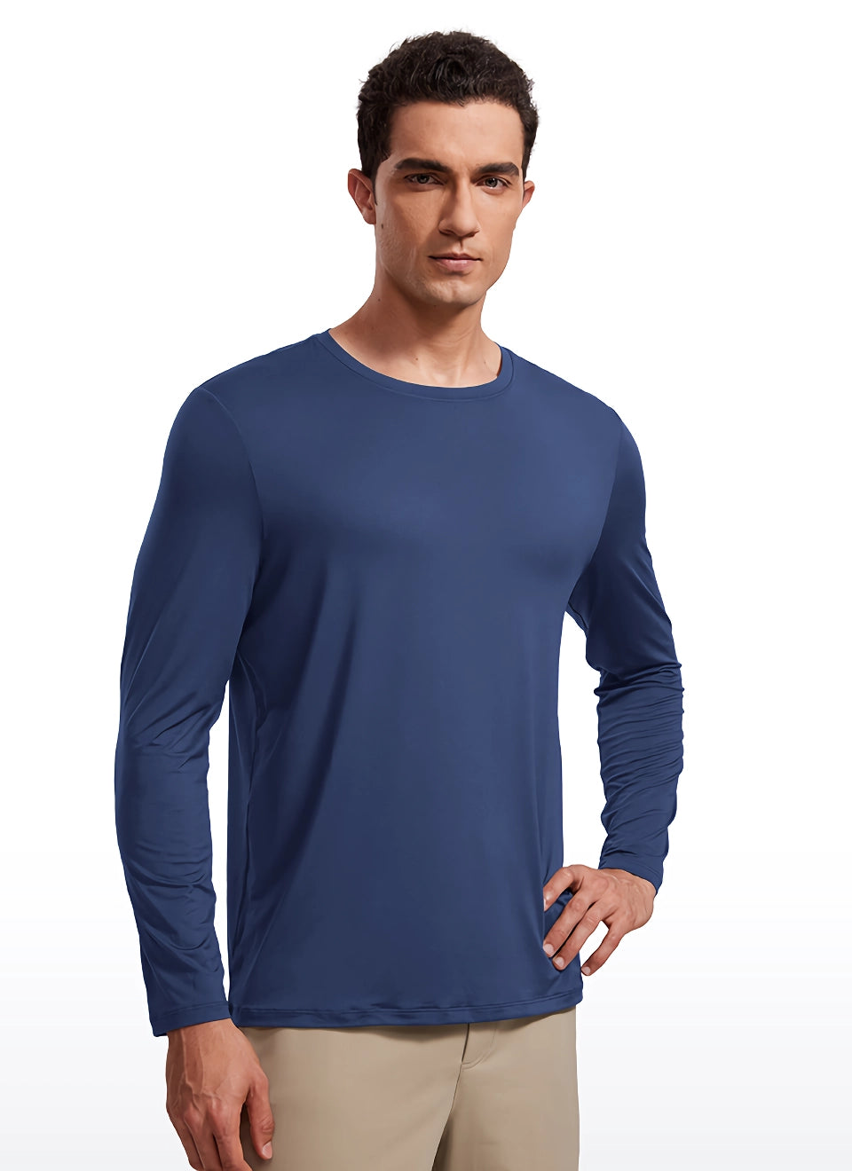 Men's Long Sleeve Lightweight Workout Shirt - Athletic Gym Running Tops