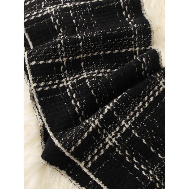 Luxurious Plaid Wool Scarf – Thick, Warm & Soft Pashmina Shawl