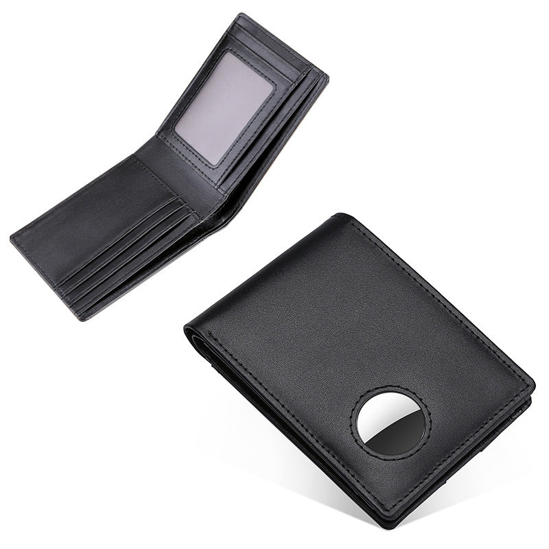 Genuine Cow Leather Wallet for Men with Airtag Holder &amp; RFID Blocking