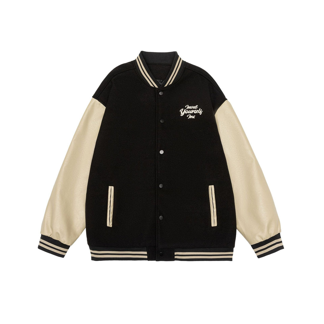 American Retro Sports Baseball Uniform Jacket Pu Shuai Embroidered Jacket