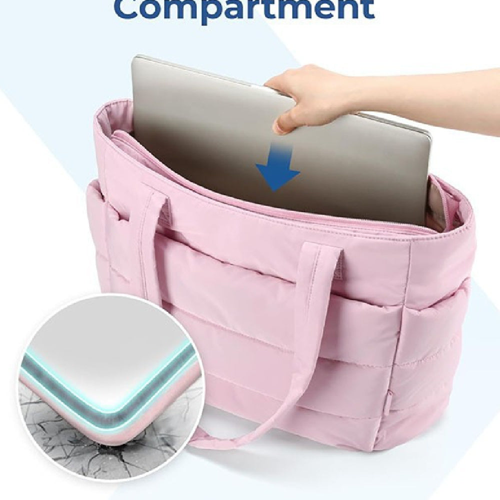 Women's Nylon Travel Handbag with Zip Compartments