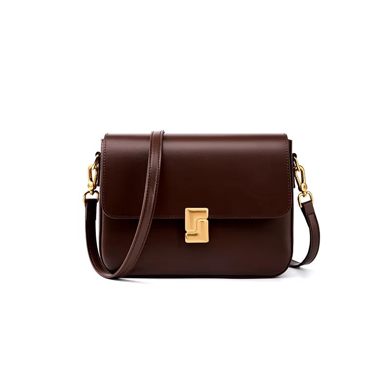 Luxury Genuine Leather Crossbody Small Square Handbag