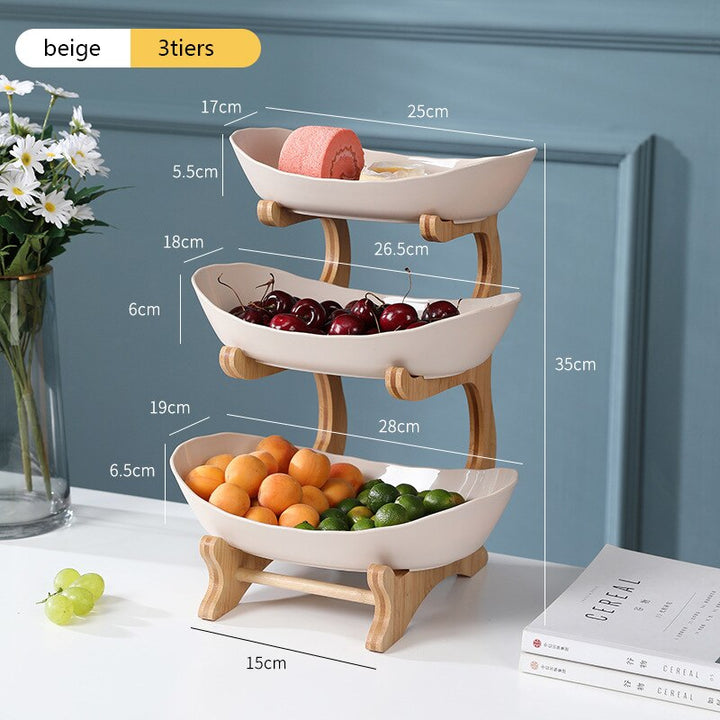 Partitioned Oval Table Plates & Fruit Bowl