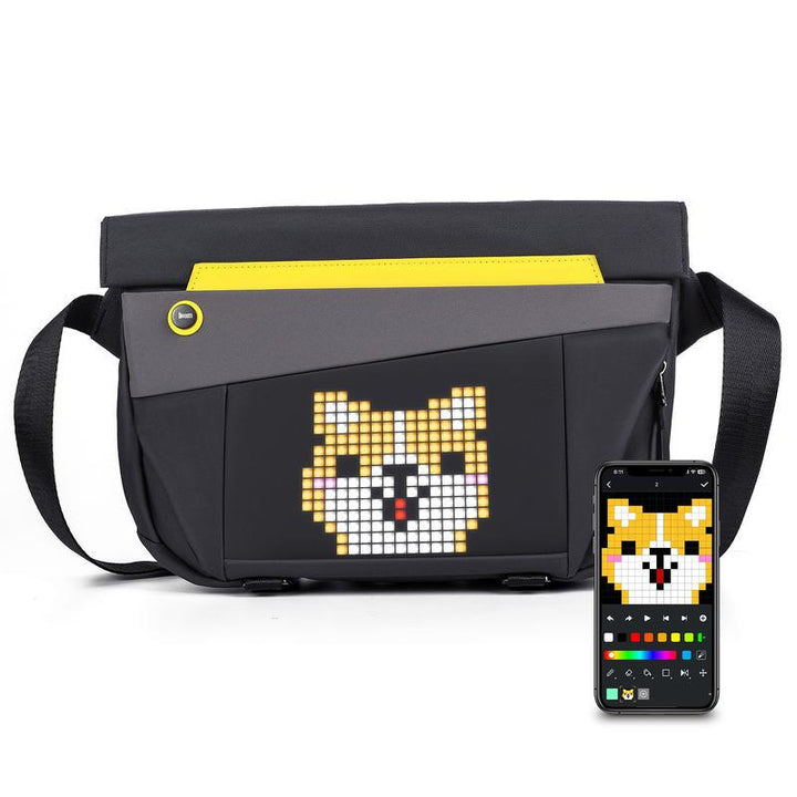 LED Pixel Art Sling Bag - Customizable Waterproof Crossbody Messenger Bag