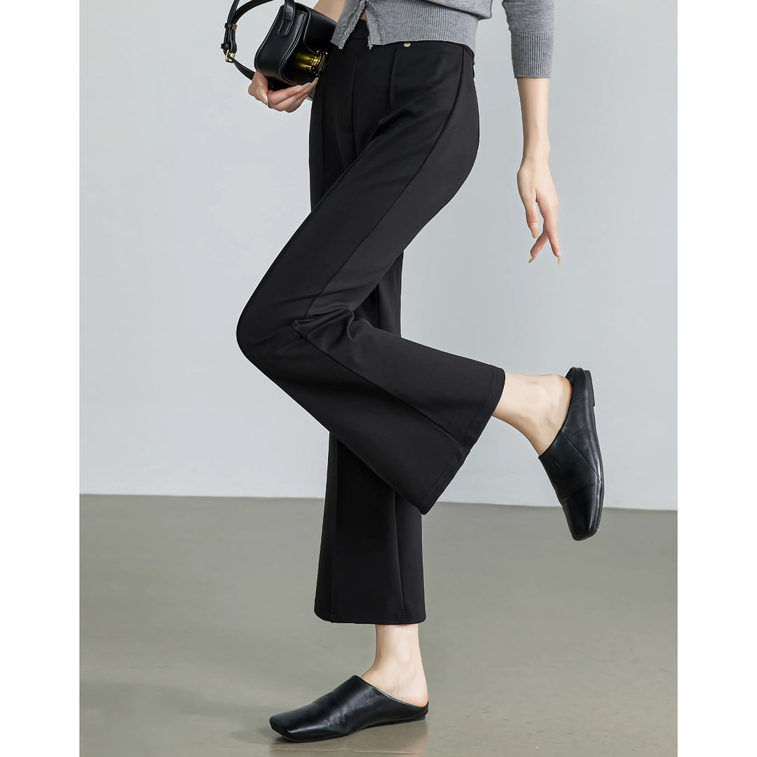 Elegant Micro Flare Ankle-Length Casual Pants for Women