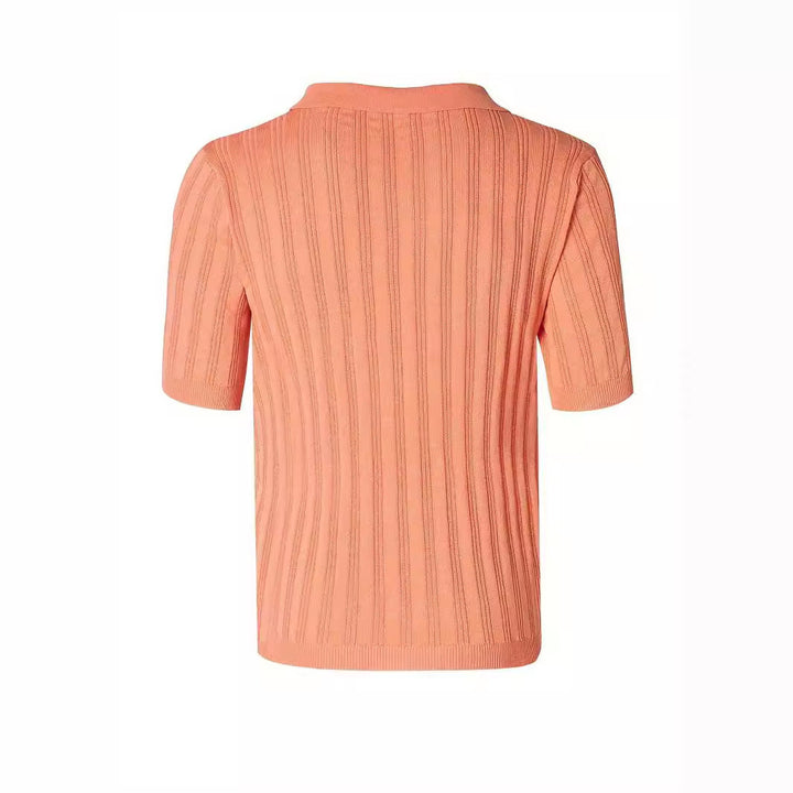 Lapel T-shirt Men's Short Sleeve Solid Color Versatile Knitted Top