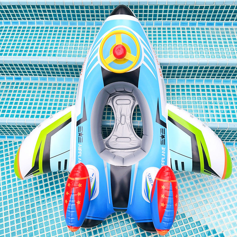 Inflatable Airplane Swim Ring with Seat for Kids