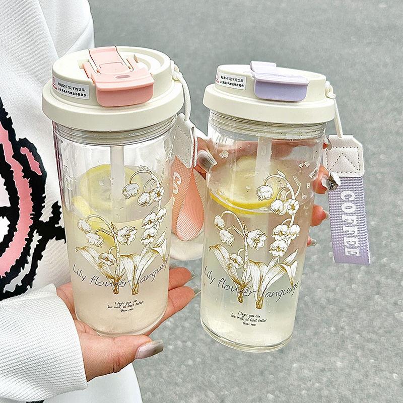 Illustrated Glass Drink Bottle