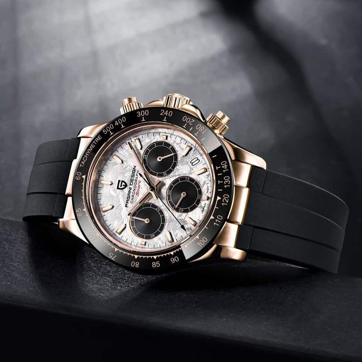 Luxury Men's Sport Chronograph Watch with Meteorite Dial