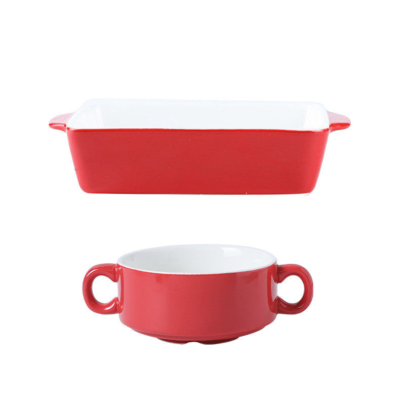 Color-Glazed Porcelain Two-Piece Bowl Set