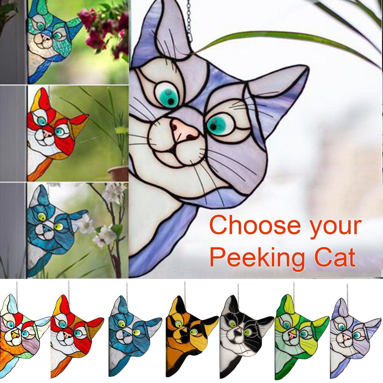 Stained Glass Cat Window Hanger Decoration - Trendha