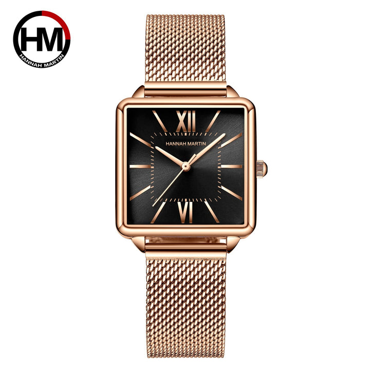 Square student quartz ladies watch