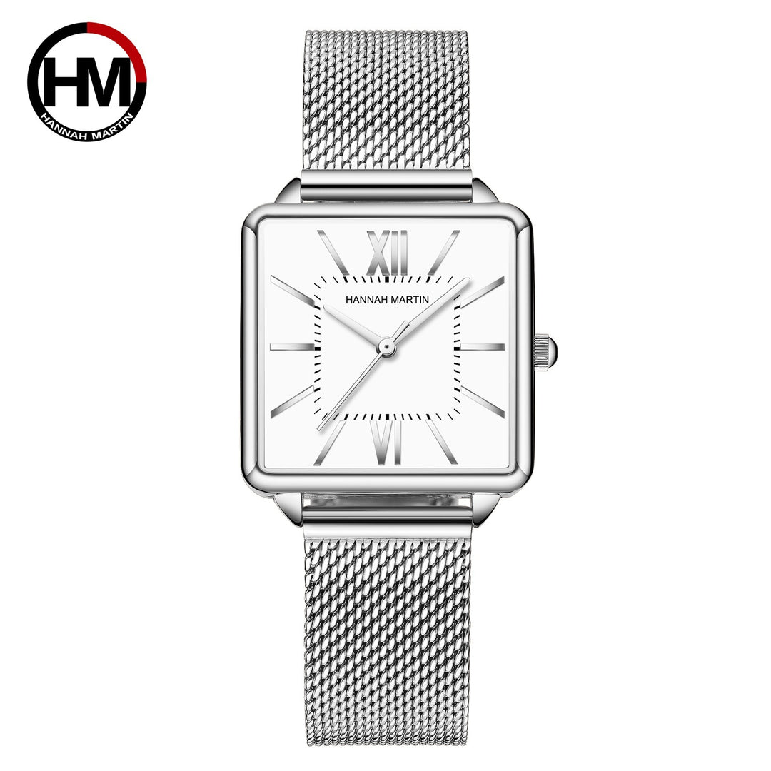 Square student quartz ladies watch