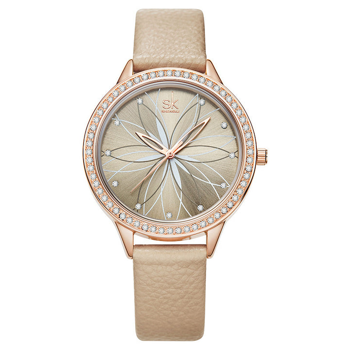 December New Creative Petal Watch Belt Quartz Lady Watch