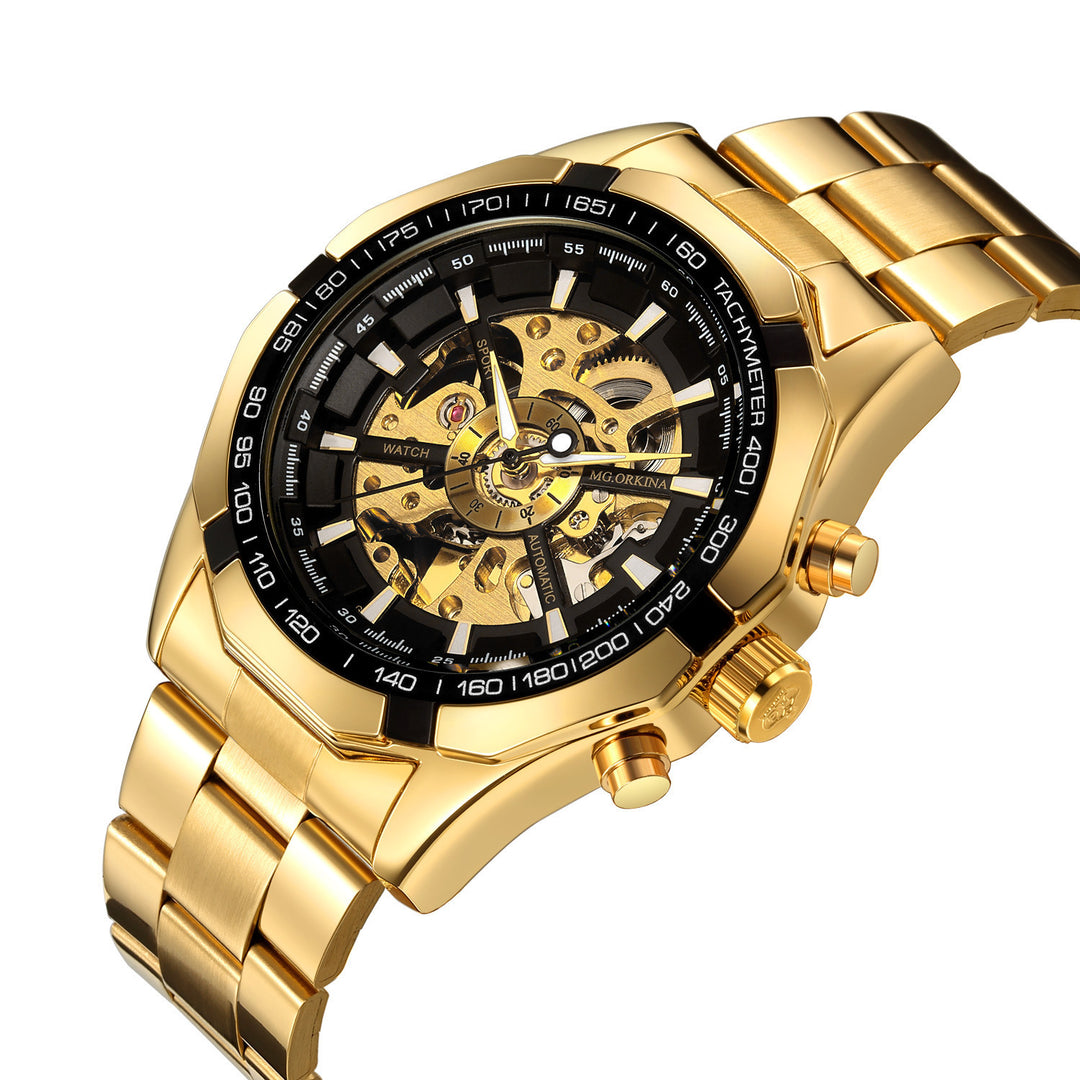 Full Hollow Mens Automatic Mechanical Watch Male Automatic Mechanical Watch Steel Band