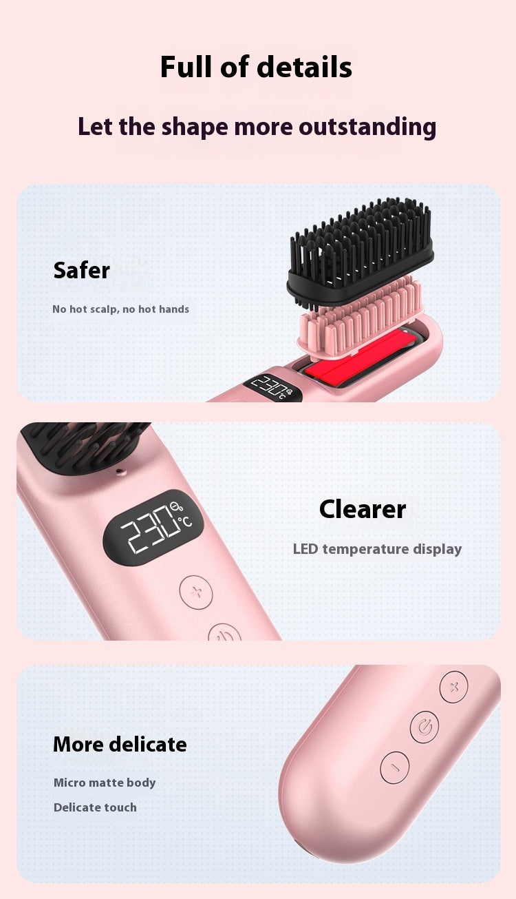 Portable Anion Straight Comb Inner Buckle Flip Straight Hair Lazy Office Worker Student