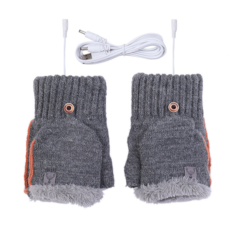 Warm Half Finger Flip Gloves