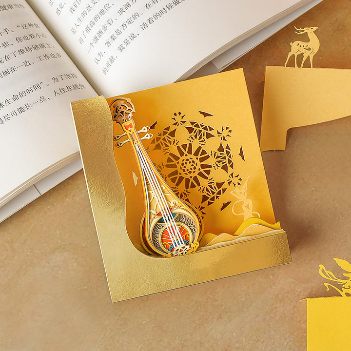 Creative Novelty Desktop Decoration Paper Carving Sticky Notes Three-dimensional Notepad