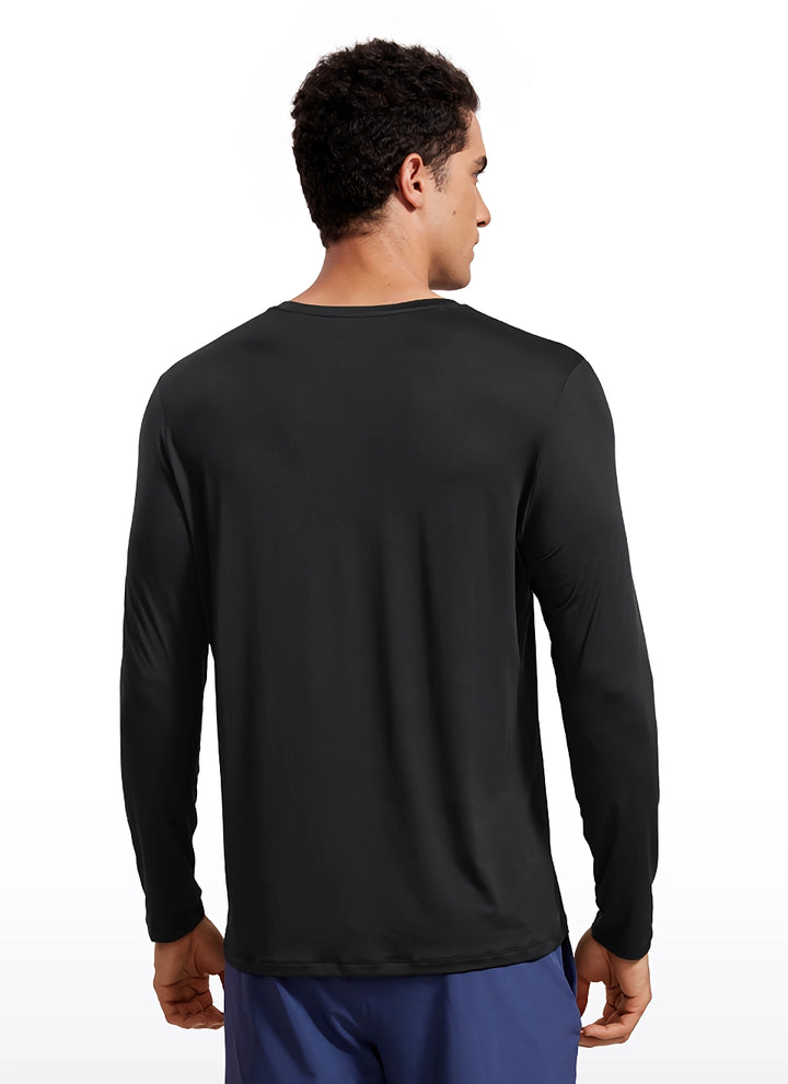 Men's Long Sleeve Lightweight Workout Shirt - Athletic Gym Running Tops