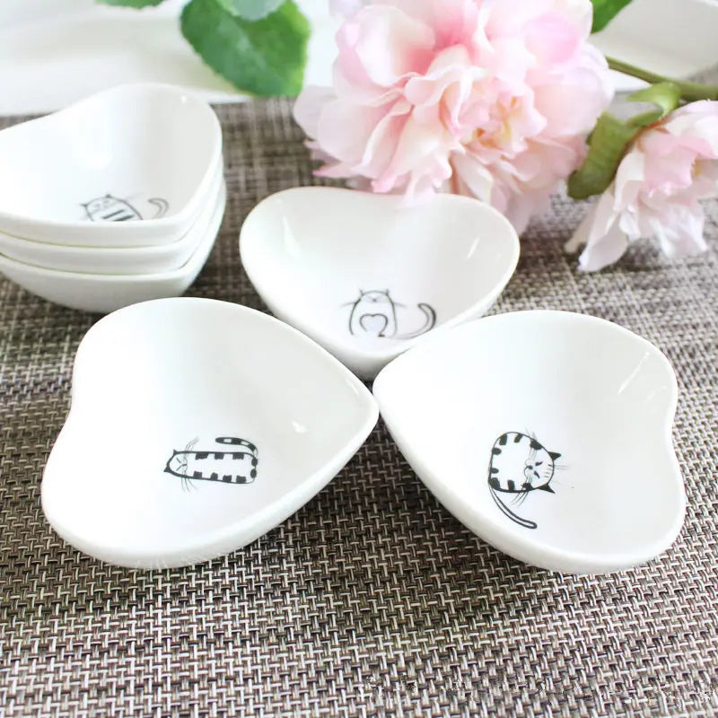 Ceramic Peach Heart Pet Bowl