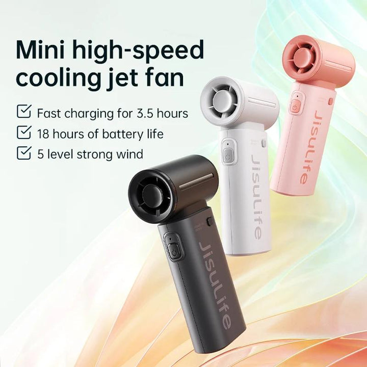 Handheld Turbo Fan,Super Strong Wind,5 Speeds,Long Battery Life,5000mAh,USB Rechargeable,Multipurpose Pocket fan