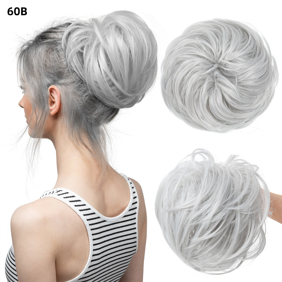 Bud Bun Artificial Hair Bun Natural Fluffy Long Beard Curly Hair Bun Lazy Updo Chignon