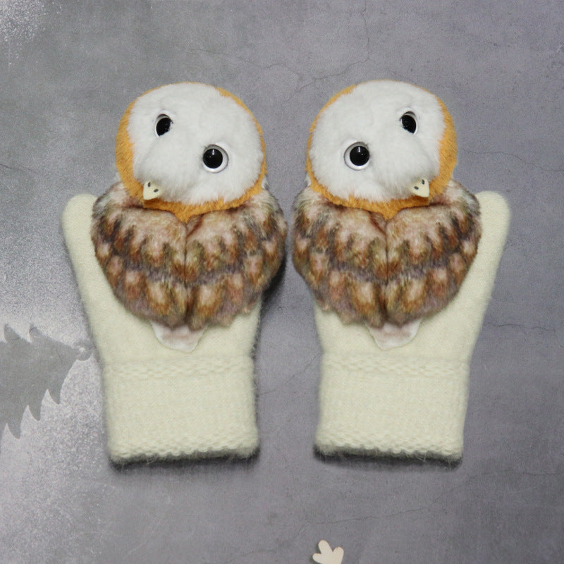 Winter Women's Plush Cartoon Animal Gloves