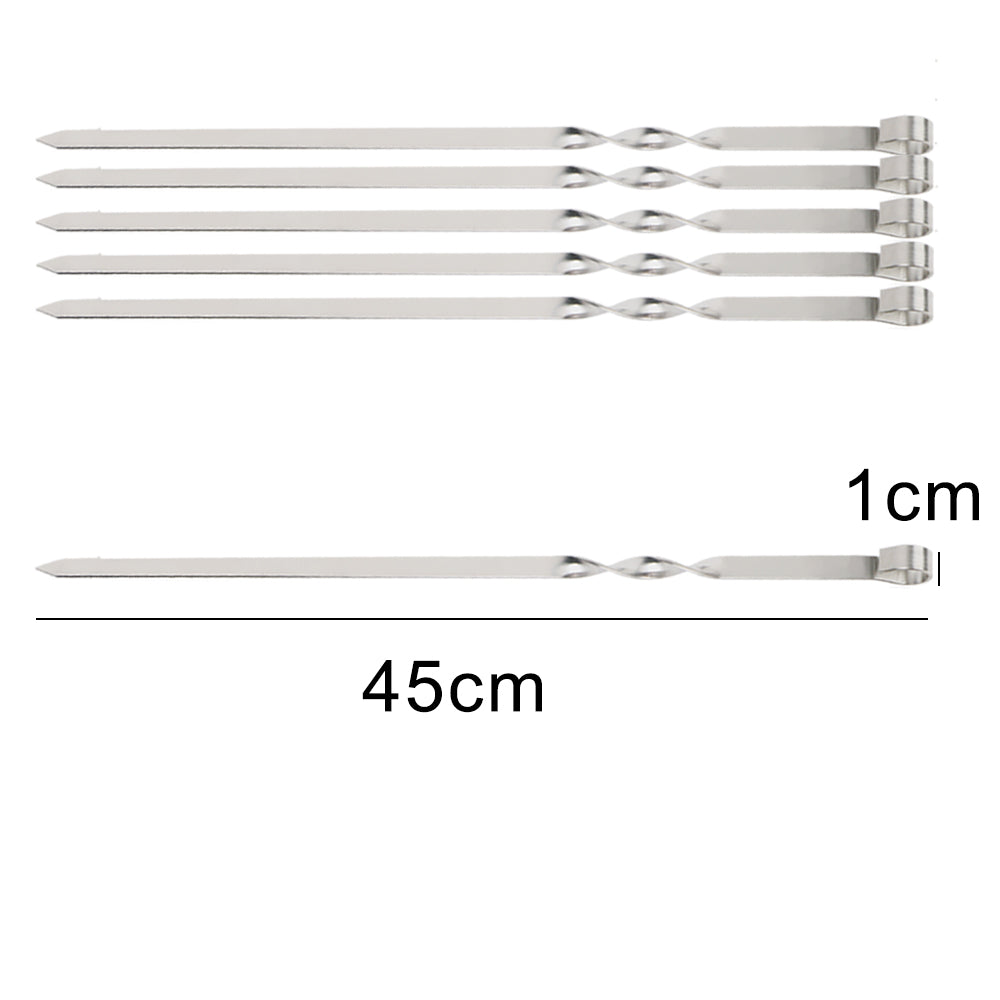 Wide Stainless Steel Barbecue Skewers (6 pcs)