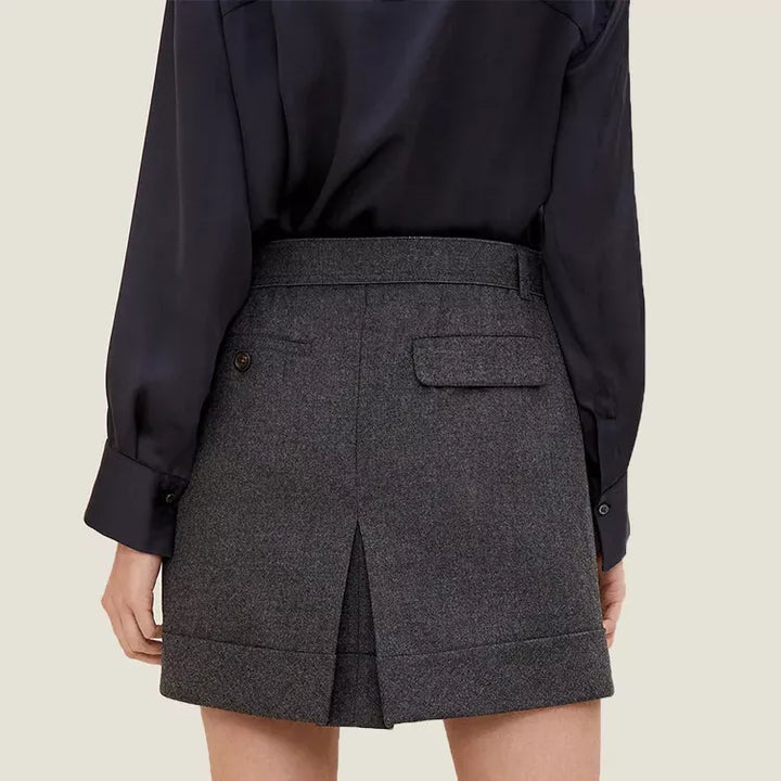Women's High-Waist Wool Blend Skirt