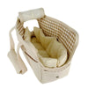 color: Beige bag and mat