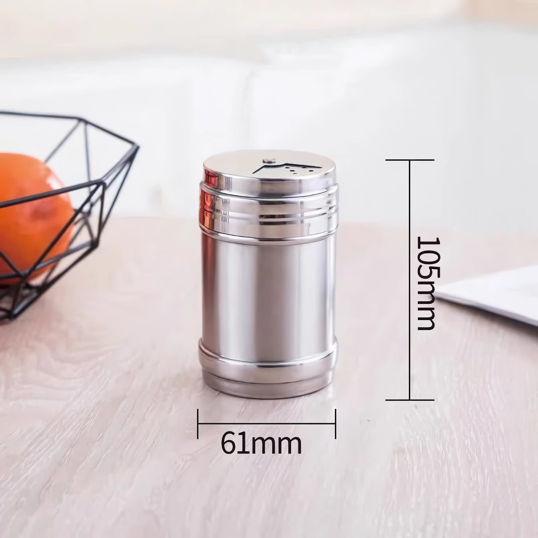 Rotatable Cover Stainless Steel Spice Jar - Adjustable Seasoning Bottle