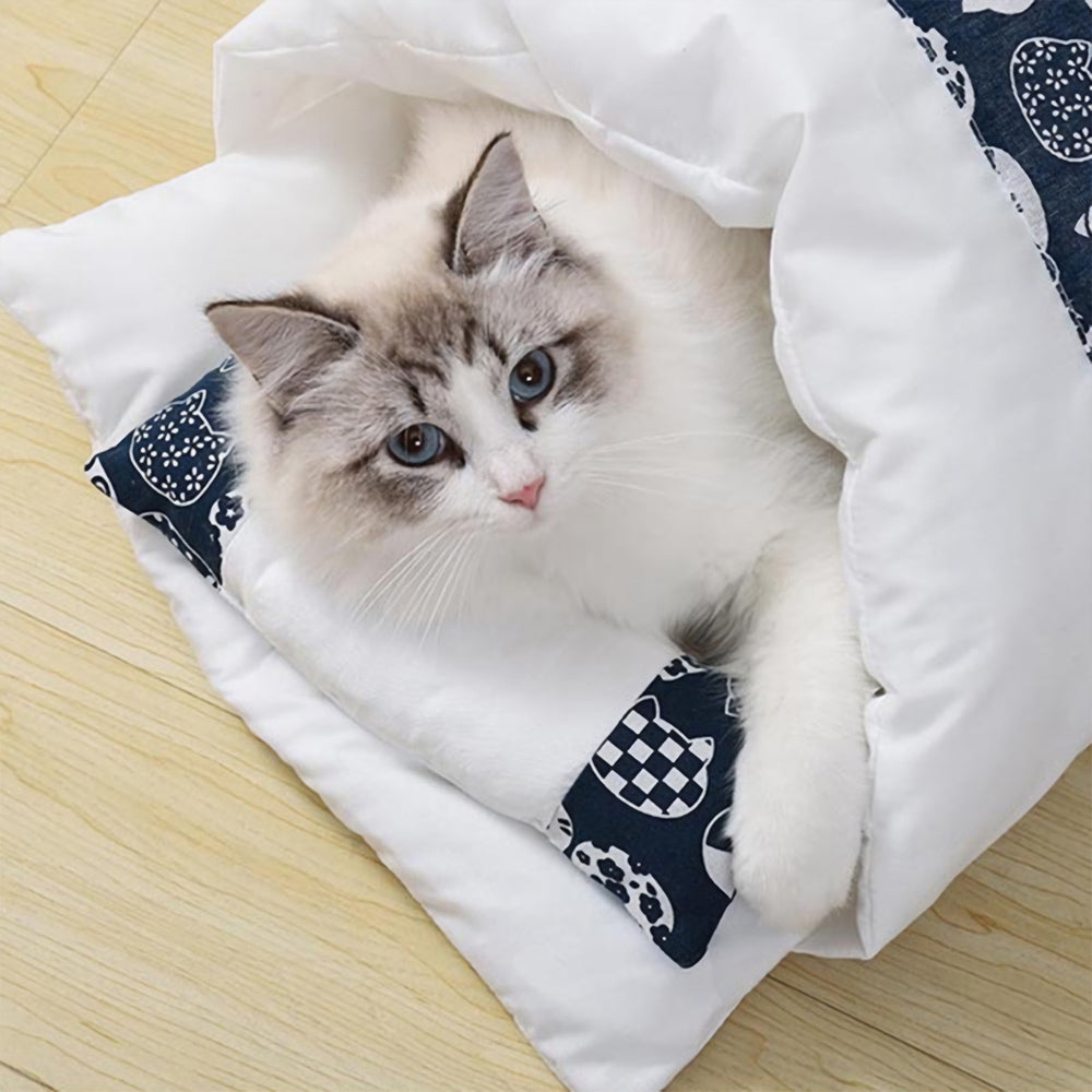 Printed Cat Cave Bed