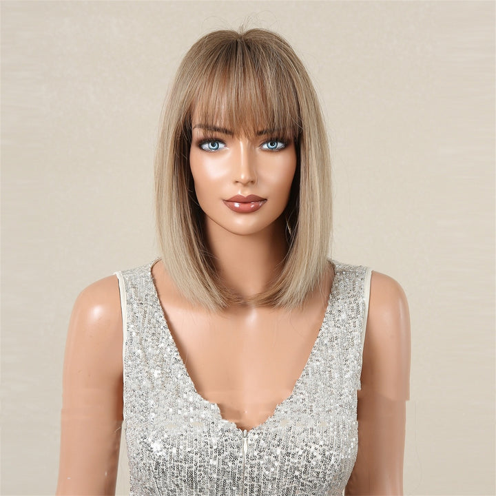 Qi Bangs Bobhaircut Women's Wig