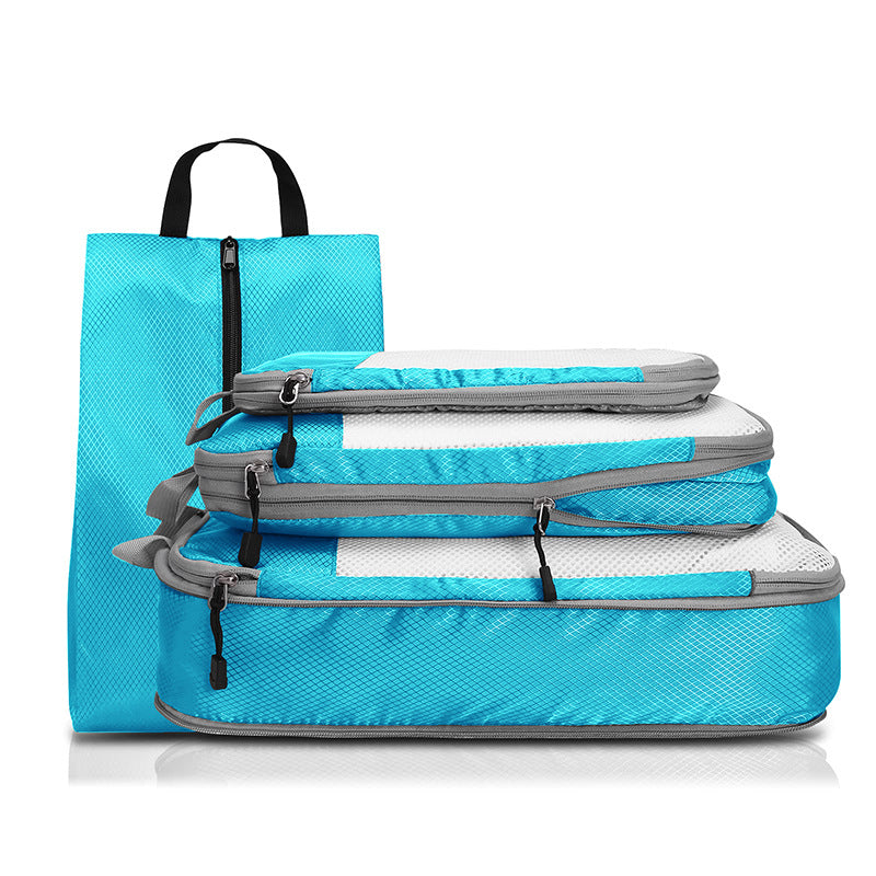 Travel Portable Compression Packing Cubes & Shoe Bags Set