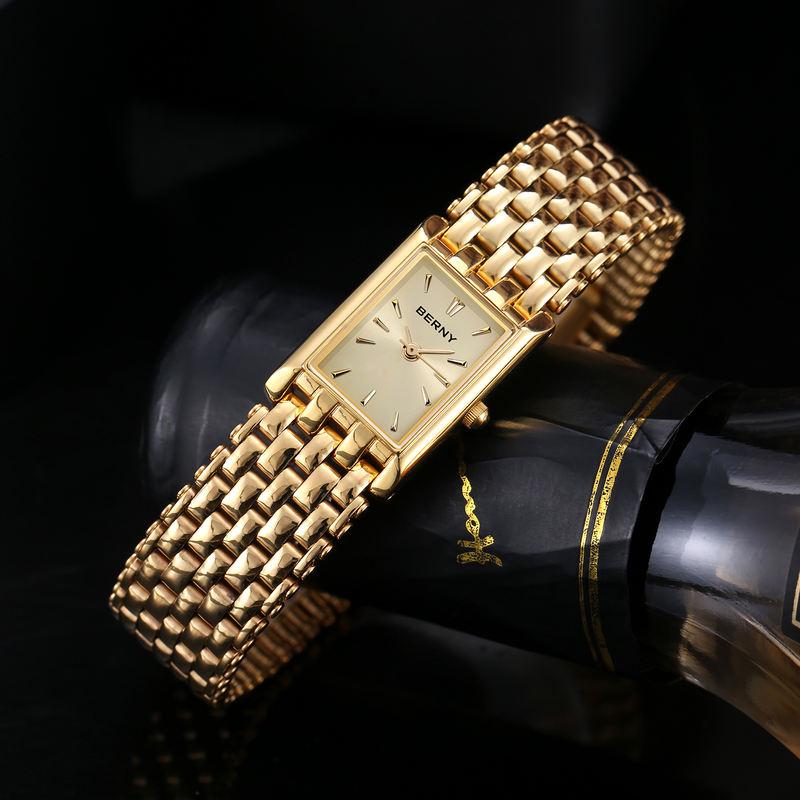 Gold Square Ladies Quartz Watch