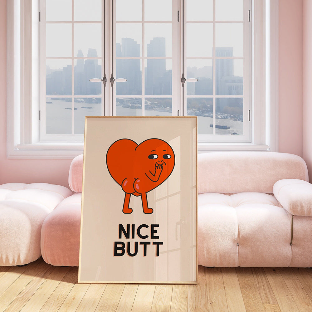 Funny Nice Butt Bathroom Wall Art Canvas Print