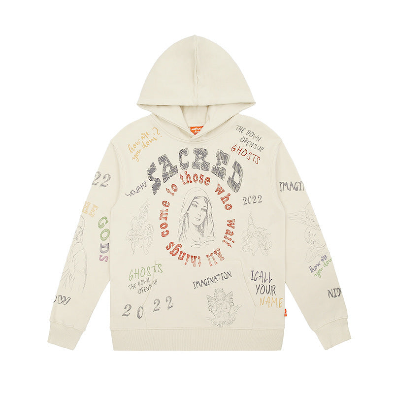 Creative Printed Loose Casual Hoodie